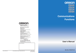 Communications Functions OMRON Corporation Industrial Automation Company