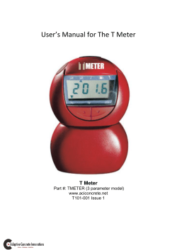 User’s Manual for The T Meter  T Meter