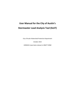 User Manual for the City of Austin’s
