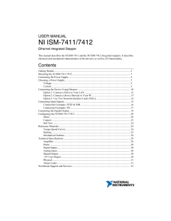 NI ISM-7411/7412 USER MANUAL Ethernet Integrated Stepper