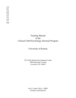 Training Manual of the Clinical Child Psychology Doctoral Program