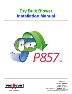 Dry Bulk Blower Installation Manual (800) 471-8769 1