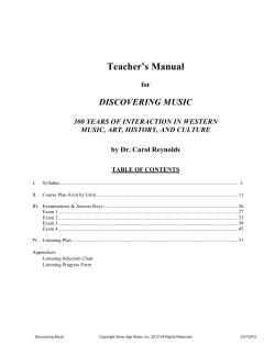 Teacher’s Manual DISCOVERING MUSIC for