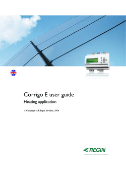 Corrigo E user guide Heating application  Copyright AB Regin, Sweden, 2014