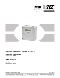 User Manual PolyGard Single Point Controller SPC3-11XX Single Point Gas Controller
