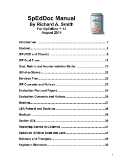 SpEdDoc Manual ! By Richard A. Smith