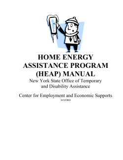 HOME ENERGY ASSISTANCE PROGRAM (HEAP) MANUAL