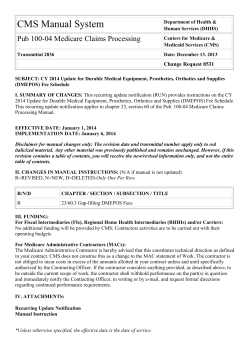 CMS Manual System Pub 100-04 Medicare Claims Processing