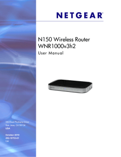 N150 Wireless Router WNR1000v3h2 User Manual 350 East Plumeria Drive