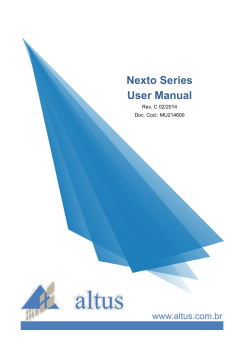 Nexto Series User Manual  Doc. Cod.: MU214600