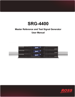 SRG-4400 Master Reference and Test Signal Generator User Manual