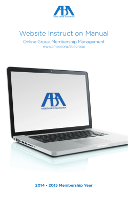 Website Instruction Manual Online Group Membership Management 2014 - 2015 Membership Year