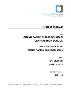 Project Manual GRAND RAPIDS PUBLIC SCHOOLS CENTRAL HIGH SCHOOL