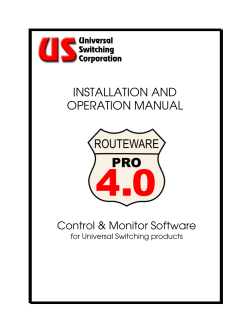 INSTALLATION AND OPERATION MANUAL  Control &amp; Monitor Software