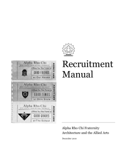 Recruitment Manual Alpha Rho Chi Fraternity
