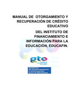 MANUAL DE  OTORGAMIENTO Y RECUPERACIÓN DE CRÉDITO EDUCATIVO