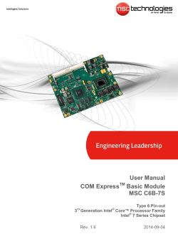 User Manual COM Express Basic Module MSC C6B-7S