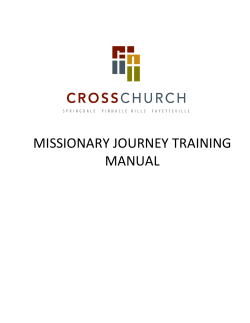 MISSIONARY JOURNEY TRAINING MANUAL