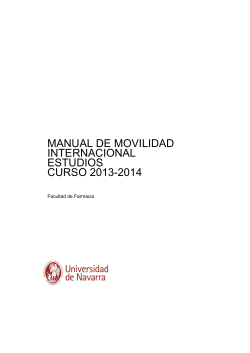 MANUAL DE MOVILIDAD INTERNACIONAL ESTUDIOS CURSO 2013-2014