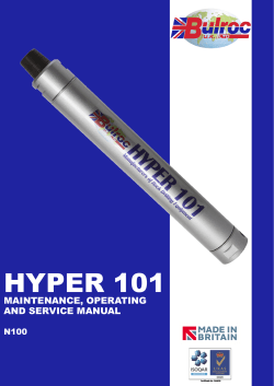 HYPER 101 MAINTENANCE, OPERATING AND SERVICE MANUAL N100