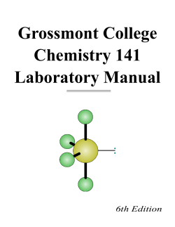 Grossmont College Chemistry 141 Laboratory Manual 6th Edition