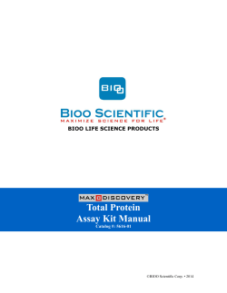 Total Protein Assay Kit Manual