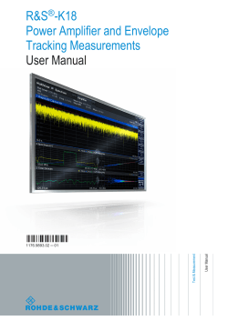 R&amp;S -K18 Power Amplifier and Envelope Tracking Measurements
