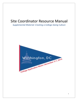 Site Coordinator Resource Manual Supplemental Material: Creating a College-Going Culture  1