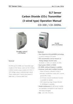 ELT Sensor Carbon Dioxide (CO₂) Transmitter (3-wired type) Operation Manual