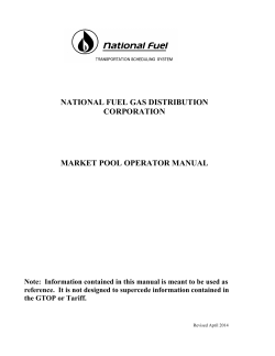 NATIONAL FUEL GAS DISTRIBUTION CORPORATION MARKET POOL OPERATOR MANUAL