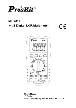 MT-5211 3-1/2 Digital LCR Multimeter  User’s Manual