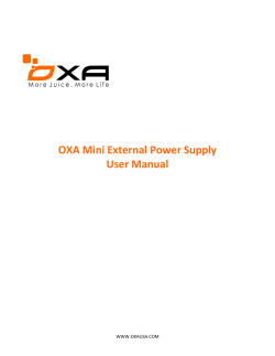 OXA Mini External Power Supply User Manual  WWW.OXAUSA.COM