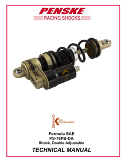 TECHNICAL MANUAL Formula SAE PS-78PB-DA Shock, Double Adjustable