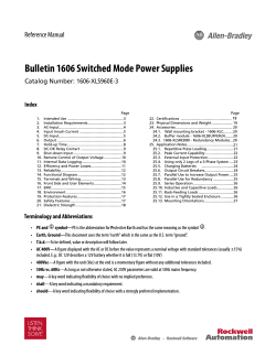 Bulletin 1606 Switched Mode Power Supplies Reference Manual Catalog Number: 1606-XLS960E-3 Index