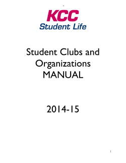 Student Clubs and Organizations MANUAL