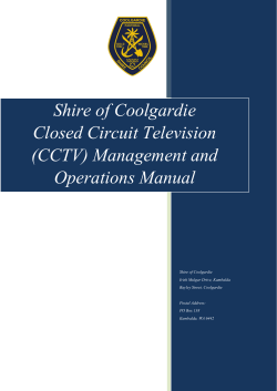 Shire of Coolgardie Closed Circuit Television (CCTV) Management and