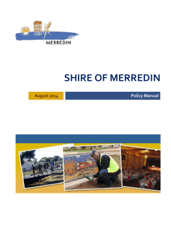 SHIRE OF MERREDIN  August 2014 Policy Manual