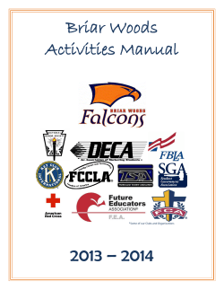 Briar Woods Activities Manual  2013 – 2014