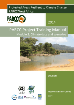 PARCC Project Training Manual 2014 Protected Areas Resilient to Climate Change,