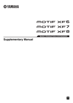 Supplementary Manual MUSIC PRODUCTION SYNTHESIZER EN