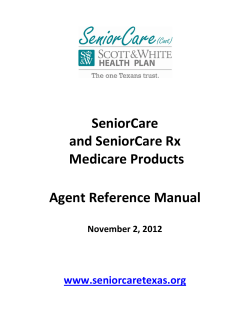 SeniorCare and SeniorCare Rx Medicare Products Agent Reference Manual