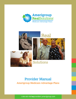 Real Provider Manual Solutions Amerigroup Medicare Advantage Plans