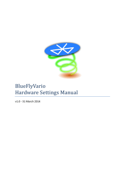 BlueFlyVario Hardware Settings Manual  v1.0 - 31 March 2014