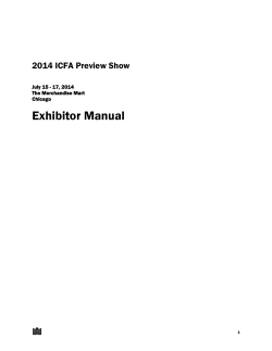 Exhibitor Manual  2014 ICFA Preview Show