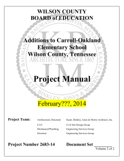 Project Manual  February???, 2014 Additions to Carroll-Oakland
