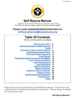 Self Rescue Manual Table Of Contents  Please e­mail updates/feedback/information to: 