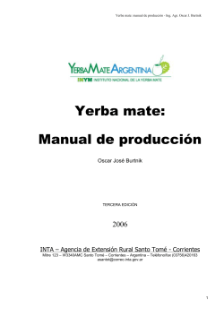 Yerba mate: Manual de producción 2006