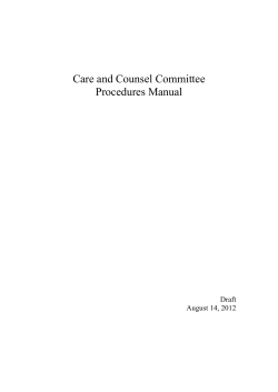 Care and Counsel Committee Procedures Manual Draft