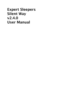 Expert Sleepers Silent Way v2.4.0 User Manual