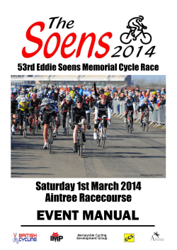 EVENT MANUAL Saturday 1st March 2014 Aintree Racecourse